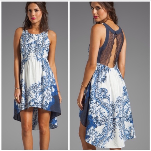 Free People Russian Plate Dress Blue/White - Picture 2 of 5